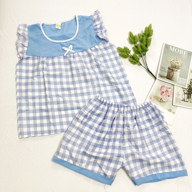 Đồ bộ mặc nhà freesize từ 40-45kg , đồ bộ cho nữ, cho bé gái lớn vải mềm - B10