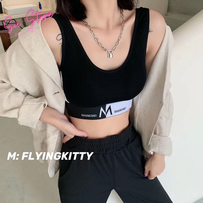 Áo Bra Tập Gym Thun Co Giãn, Áo Croptop Hở Lưng [Có Mút Ngực Có Thể Tháo Rời] - 3384