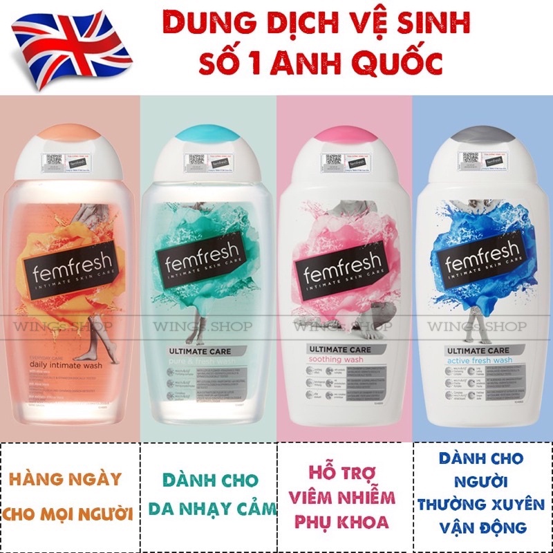 Dung dịch vệ sinh phụ nữ Femfresh Daily Intimate Wash 250ml