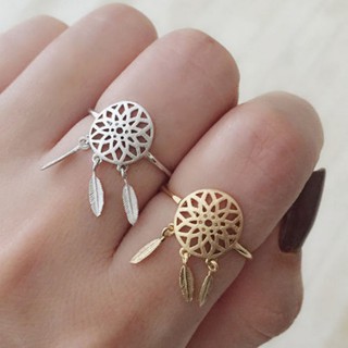 Nhẫn Đeo Tay Kim Loại Tạo Hình Dreamcatcher Cho Nữ