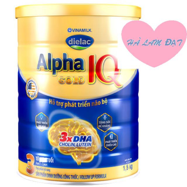 Sữa Dielac Alpha Gold IQ 3 1,5kg