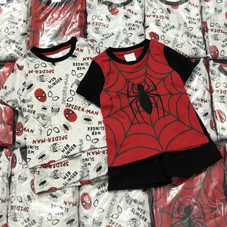 Bộ cộc tay bé trai - Set 2 bộ Nhện Next đỏ ghi chất cotton cho bé trai size 1-7t (form nhỏ)