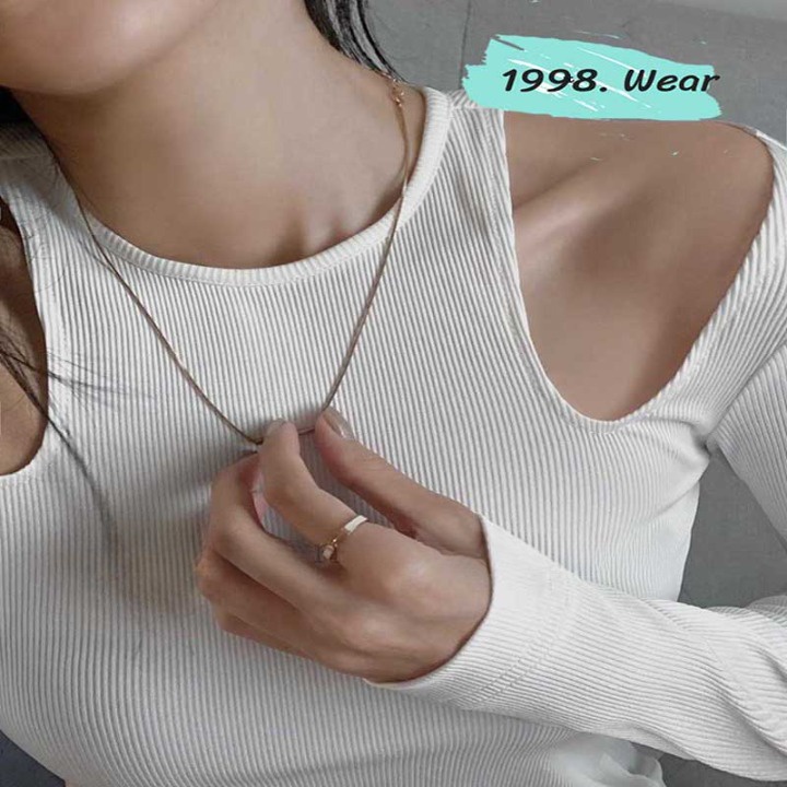 Áo len khoét vai tay dài ,áo khoét tay dài nữ  hở vai thiết kế,bành bèo,thời trang nữ1998.Wear