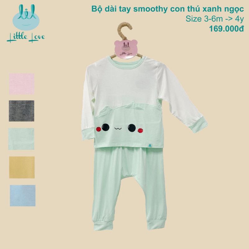 Bộ dài tay smoothy con thú cho bé LiL - Little Love