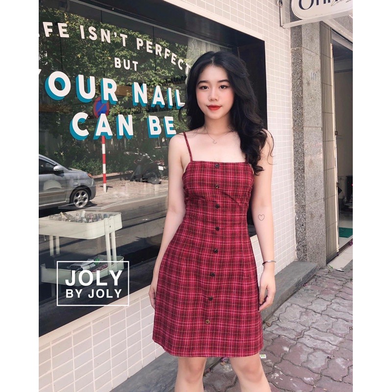 [Mã WAMT1505 giảm 10K đơn 0K] Đầm Caro Đỏ Thắt Nơ Lưng | BigBuy360 - bigbuy360.vn