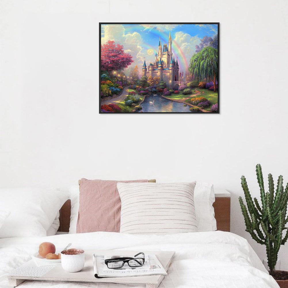 Bộ Tranh Đính Đá 5D Tự Làm Hình Lâu Đài Trang Trí Đẹp Mắt