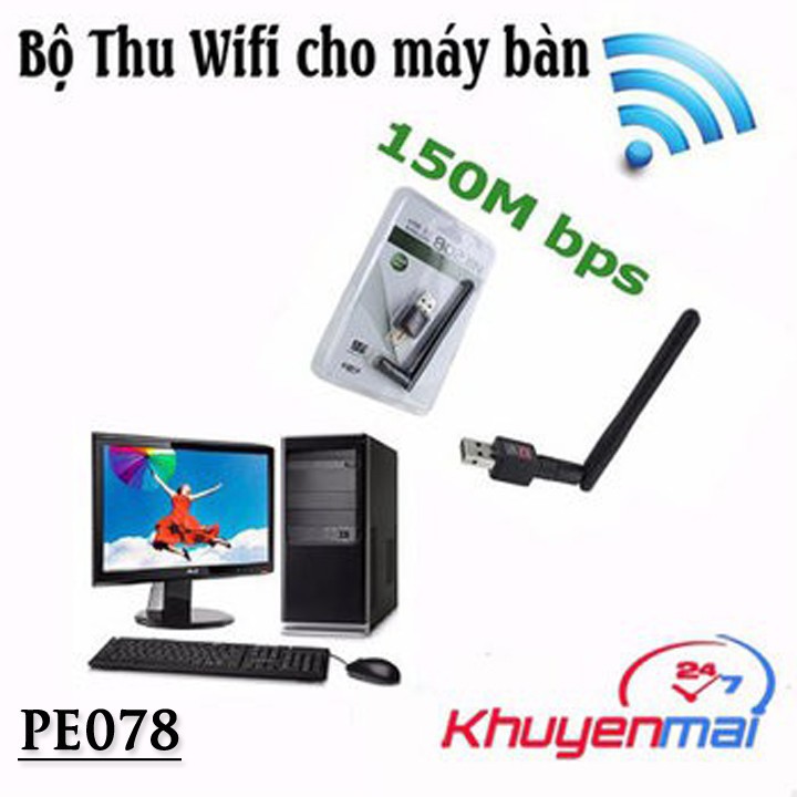 USB Wifi - USB thu Wifi 802.11n Cho Máy Bàn Cón Anten | WebRaoVat - webraovat.net.vn