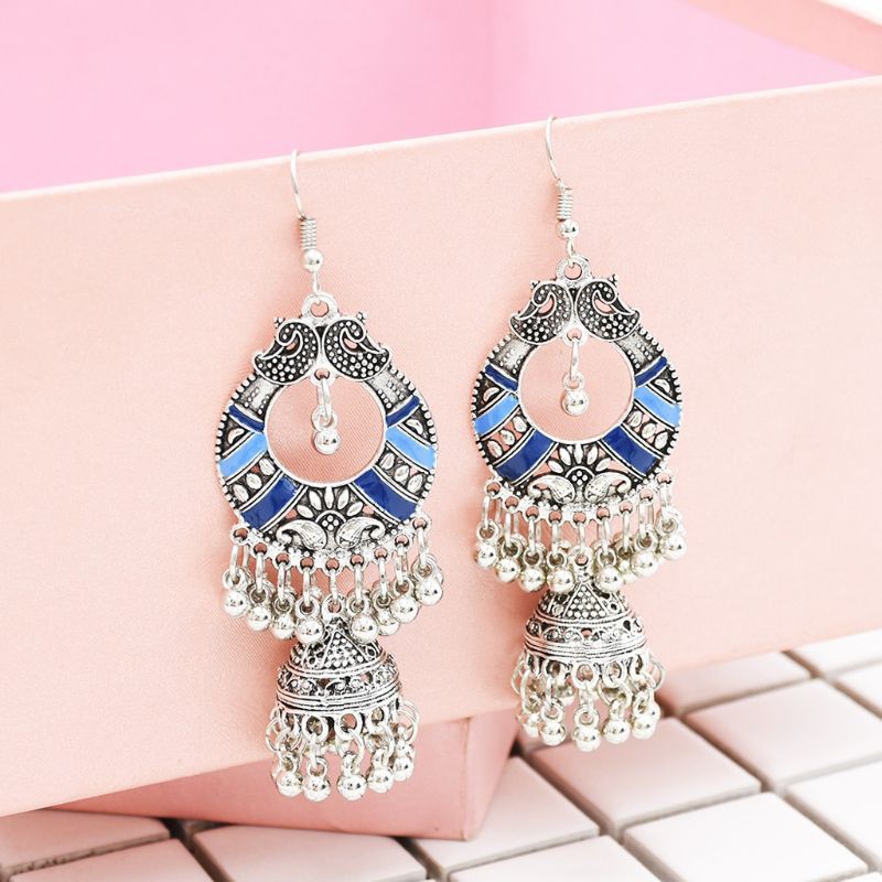 Khuyên tai kim loại phong cách Thổ dân Ấn độ thời trang cho nữ