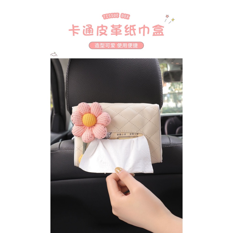 Hộp Đựng Khăn Giấy Treo Lưng Ghế Xe Hơi Trang Trí Sáng Tạo Dễ Thương