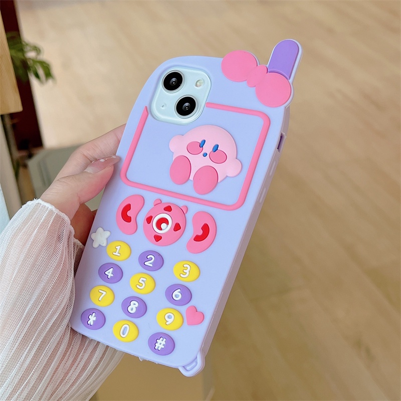 Ốp Điện Thoại Silicon Chống Rơi Họa Tiết Ngôi Sao Kirby Màu Tím/Xanh Dương Cho iPhone XS Max 11ProMax 12ProMax 13ProMax
