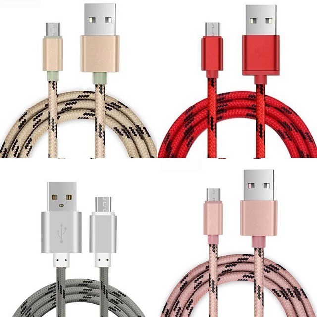 [Sạc Nhanh] Dây sạc samsung, oppo, xiaomi...,Cáp sạc cổng Micro USB thiết kế dây bện dù cho điện thoại androi