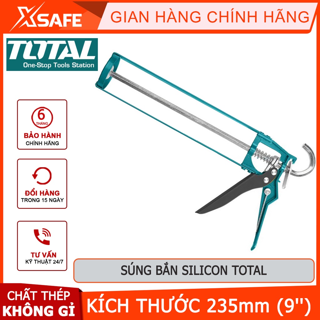 Súng bắn silicon TOTAL THT21309 | súng bơm silicon kích cỡ 235mm (9''), độ dày 2.2mm, đường kính 52mm bơm keo dán gỗ