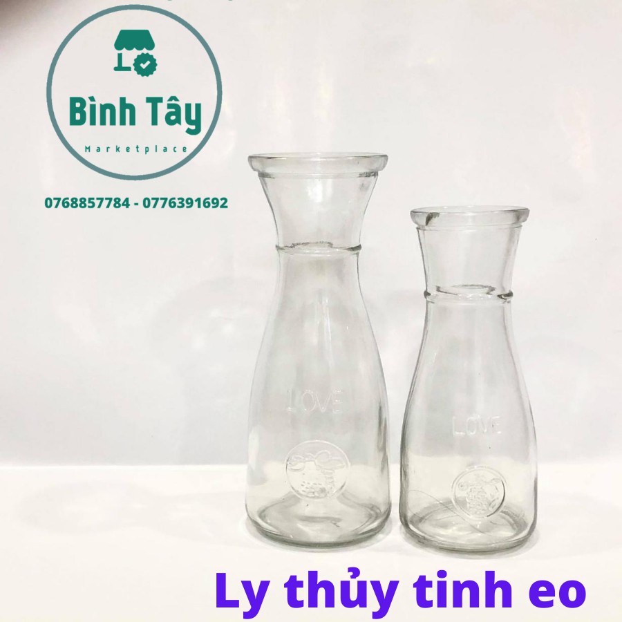 Ly thủy tinh eo có kiểu dáng thon gọn, bắt mắt, rất thích hợp đựng sinh tố, nước ép trái cây, sữa tươi, làm bình cắm hoa