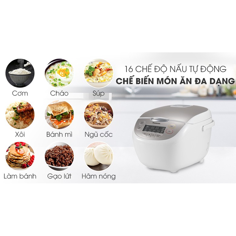 Nồi cơm điện tử Panasonic 1.8 lít SR-CP188NRA -Trưng bày mới 98-99%,Lòng nồi Hợp kim nhôm phủ chống dính
