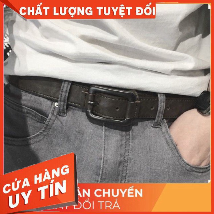 HÀNG NHẬP KHẨU -  [HÀNG HIỆU] Thắt Lưng Da Nam Nữ Mặt Vuông Cao Cấp Dây Nịt Nam Nữ Giá Rẻ Phong Cách Thời Trang Nam Tính