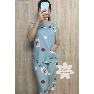 Đồ bộ tole - Đồ bộ lanh lửng, áo có túi (48-65kg)