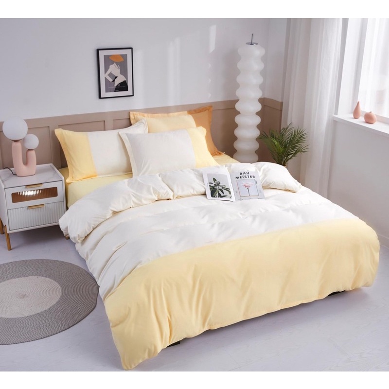 Bộ chăn ga gối 4 món cotton Mix cao cấp,bộ chăn ga gối Mix chất vải cotton tấm hút mồi hôi