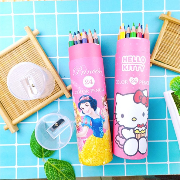 Lọ 12 - 18 cây bút chì màu kèm đồ chuốt tiện lợi giá rẻ