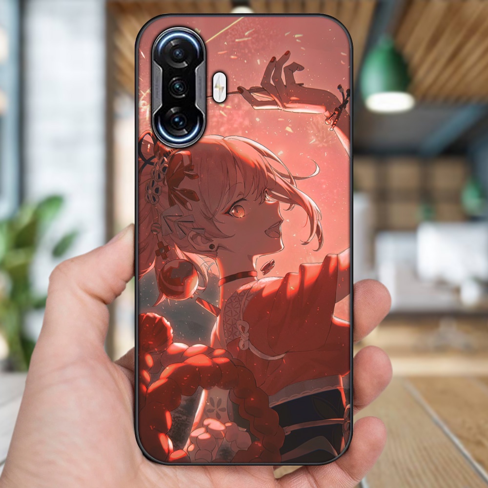 Ốp lưng Xiaomi K40 Gaming viền đen in hình Yoimiya Genshin Impact
