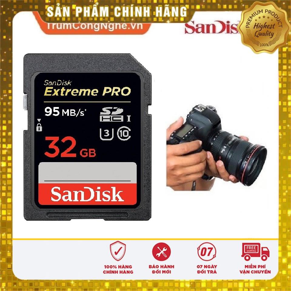 Thẻ Nhớ Máy Ảnh SD SDisk Extreme Pro 633x 32GB Class 10 U3 95MB/S | BigBuy360 - bigbuy360.vn