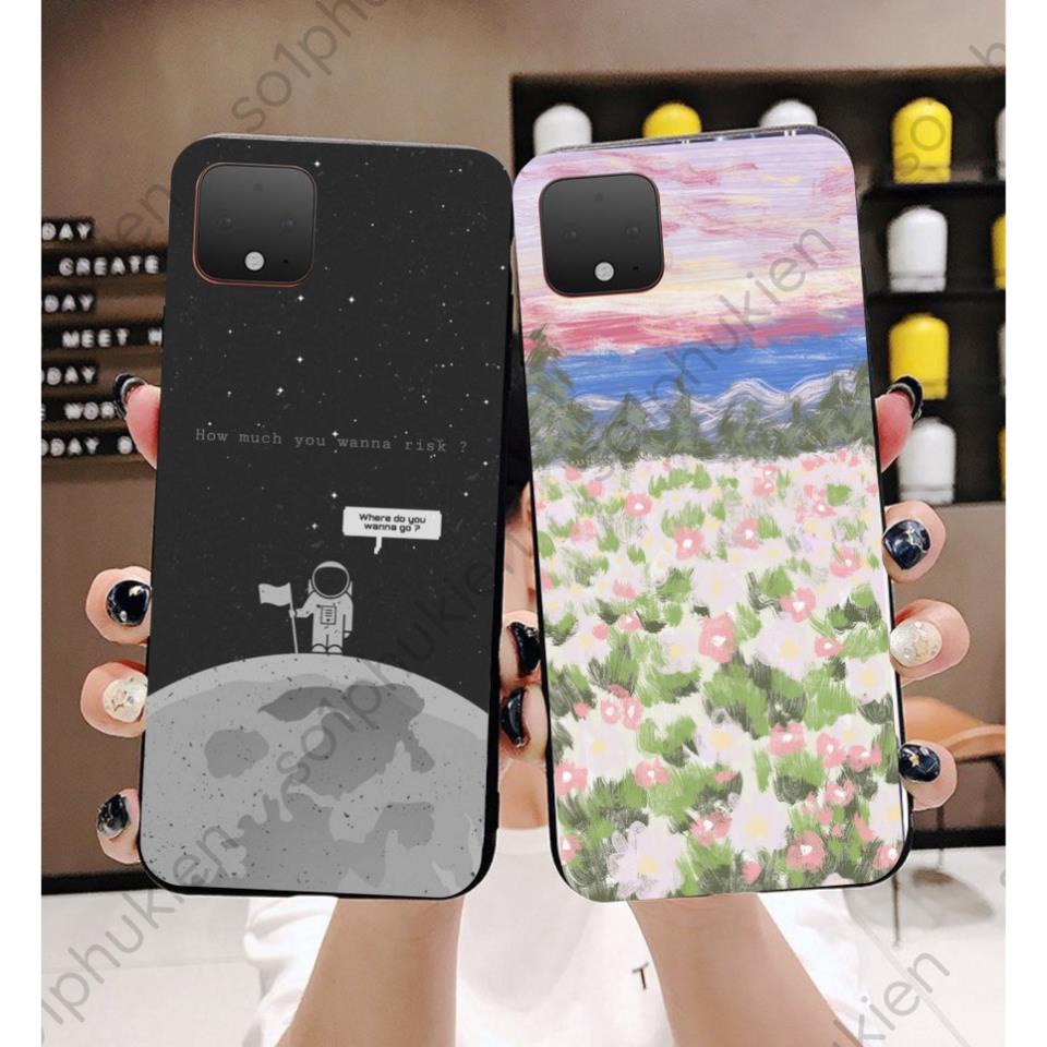 Ốp lưng Google Pixel 4 / 4 xl  / 5a dẻo đen in hình họa tiết phi hành gia đẹp