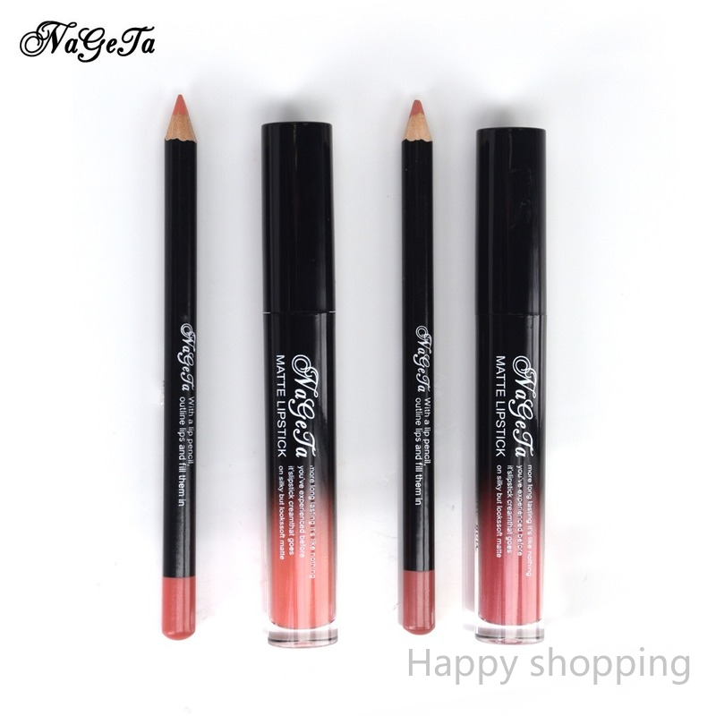 (Hàng Mới Về) Set Son Kem Lì + Chì Kẻ Viền Môi Nageta 12 Màu Sắc Tùy Chọn | BigBuy360 - bigbuy360.vn
