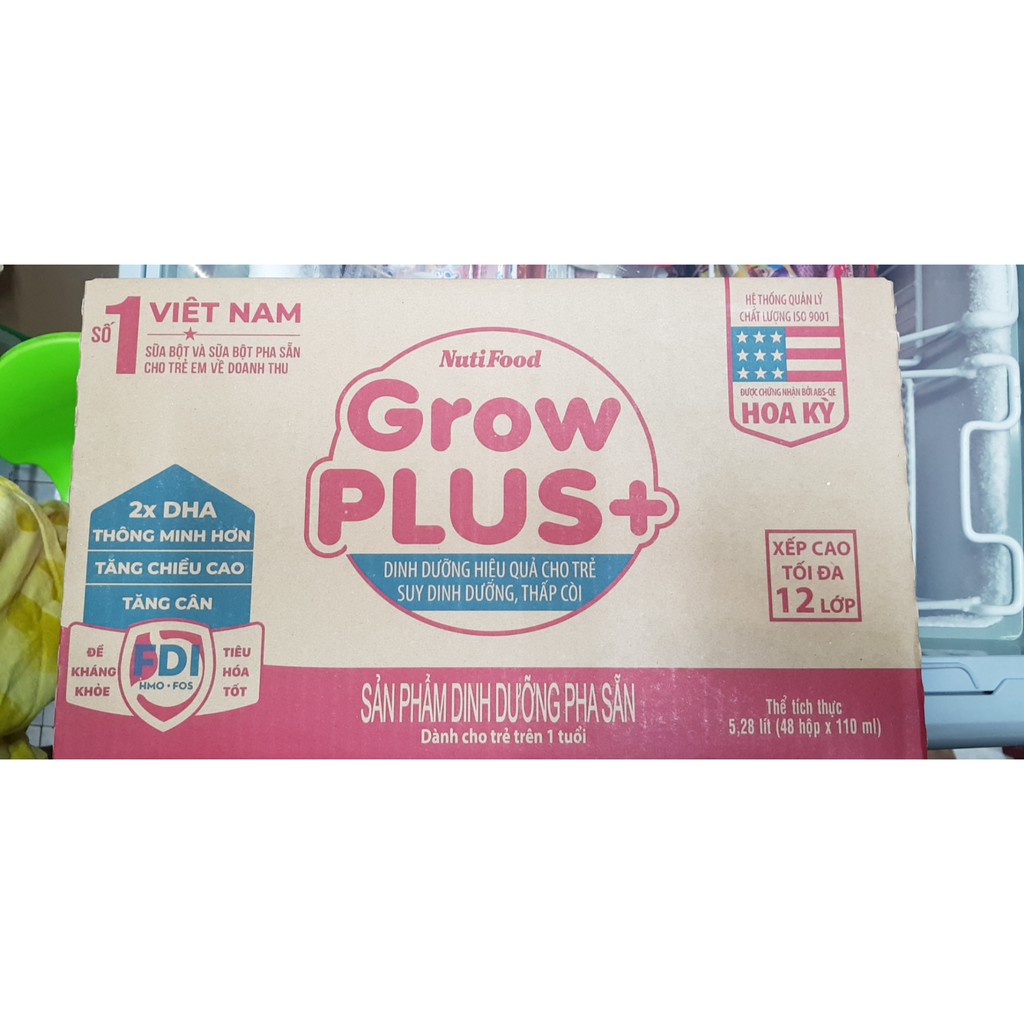 Combo 6 lốc GROW PLUS ĐỎ bao bì mới 110ml - 4 hộp/lốc