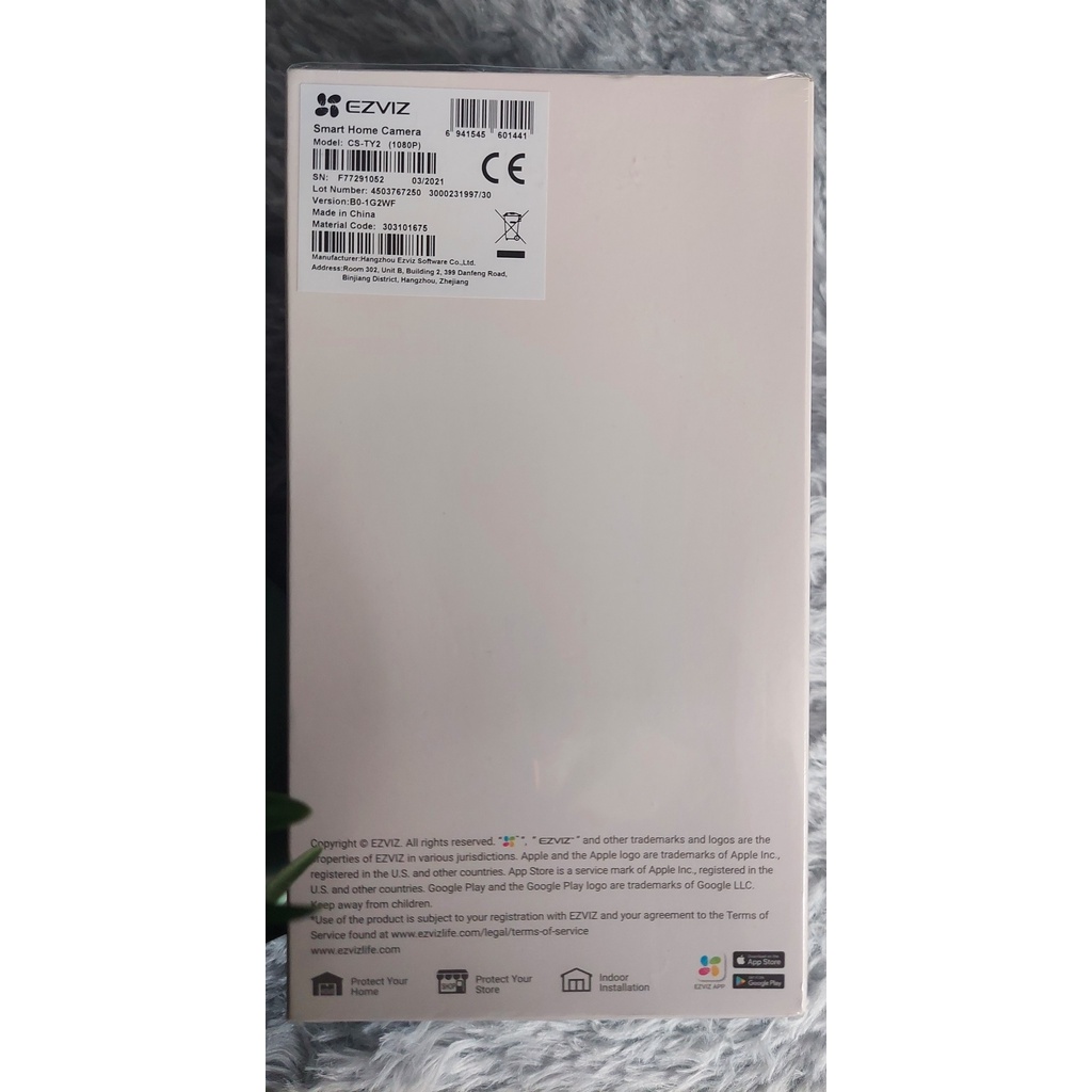 Camera WiFi EZVIZ TY2 1080P - Xoay 360 độ - Đàm thoại 2 chiều- Tặng kèm chân đế nhựa