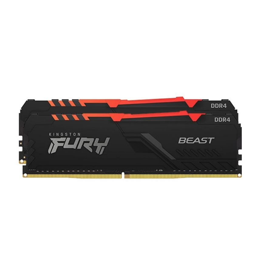 Bộ nhớ trong máy tính để bàn Kingston Fury Beast RGB (KF436C18BBAK2/32) 32GB (2x16GB) DDR4 3600Mhz - Hàng chính hãng