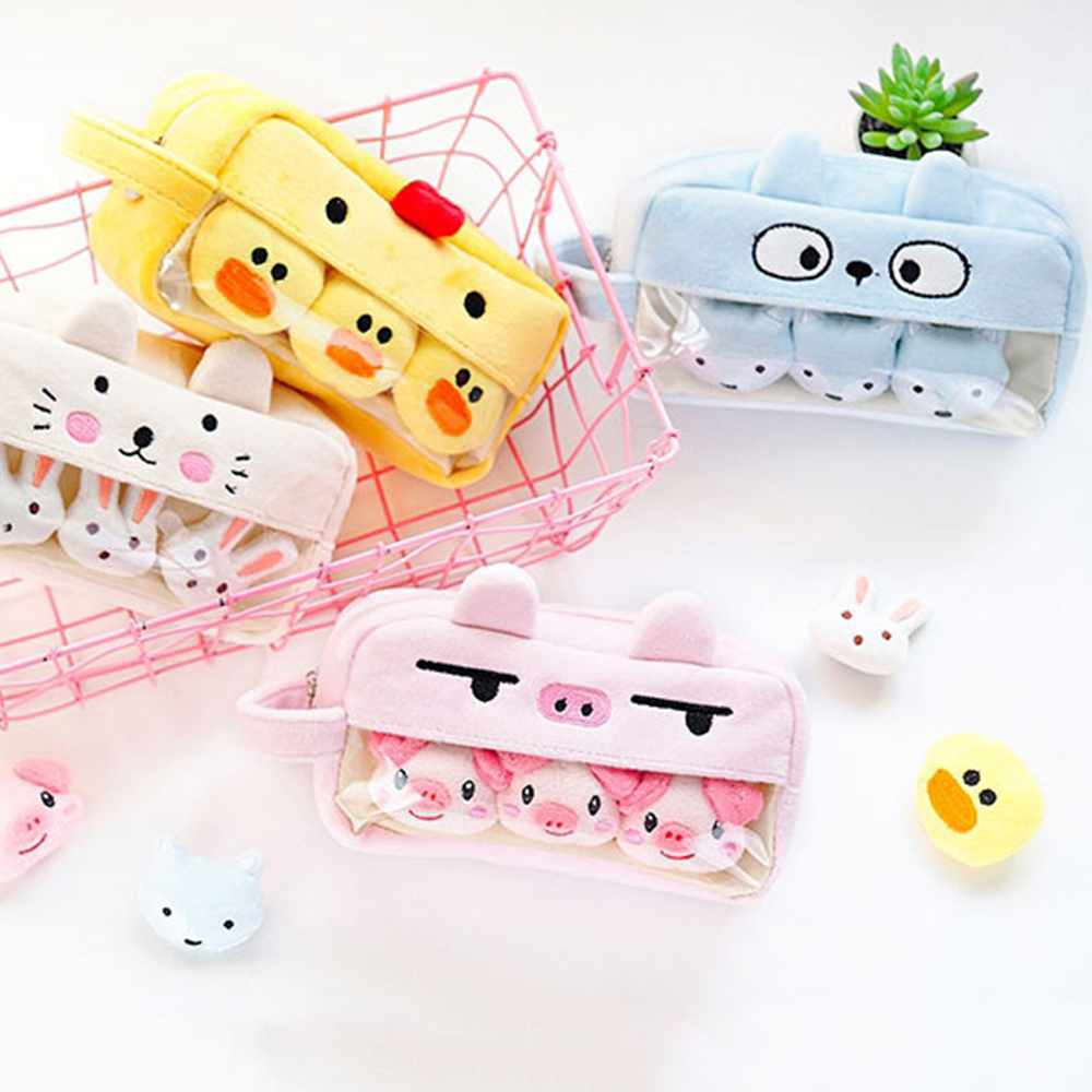 Bóp Viết Vải Nhung Họa Tiết Dễ Thương