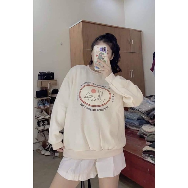 Áo Nỉ Sweater Nữ Form Rộng Vải Nỉ Bông Dày Dặn phong cách Ulzzang CAMASTORE AN21 | BigBuy360 - bigbuy360.vn