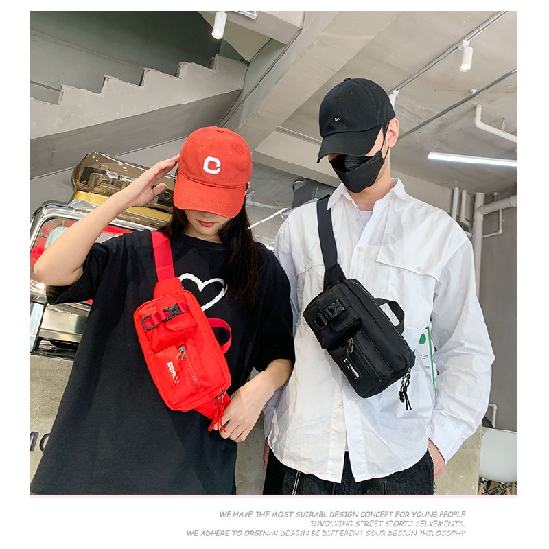Túi Đeo Chéo Một Bên Ngực Nhỏ Phong Cách Đường Phố Nhật Bản Thời Trang Cho Nam