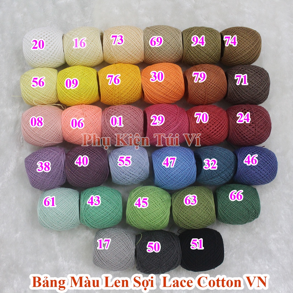 Sợi lace cotton 300g/ hộp 6 cuộn