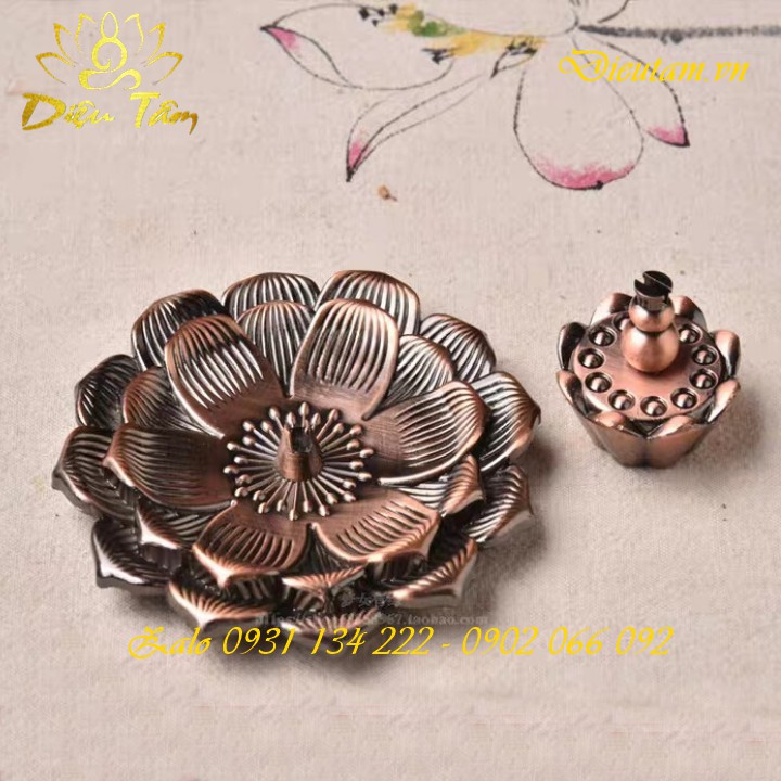 Đế cắm nhang, trầm nụm hương vòng thay thác khói trầm hương đế 4 chức năng