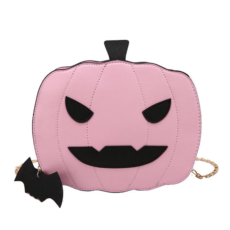 Túi Đeo Chéo Da PU Phối Dây Xích Phong Cách Halloween Thời Trang Cho Nữ