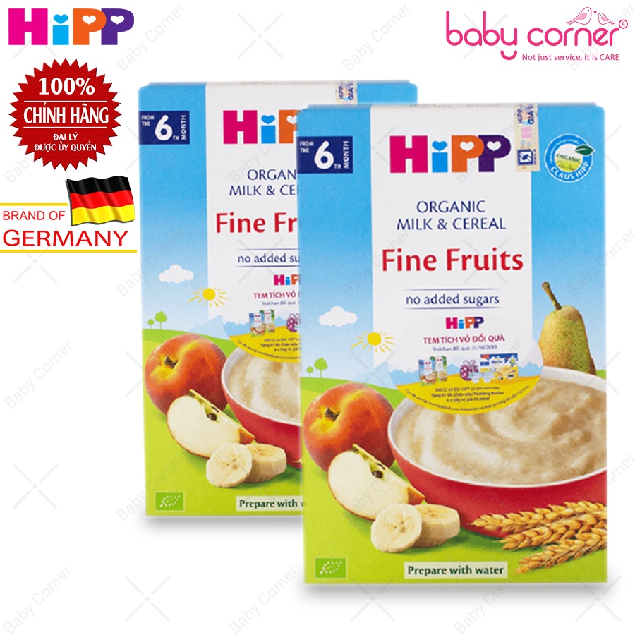 [Combo 2 Hộp] Bột Ăn Dặm Hoa Quả Tổng Hợp HiPP Organic Fine Fruit Cho Bé 250g