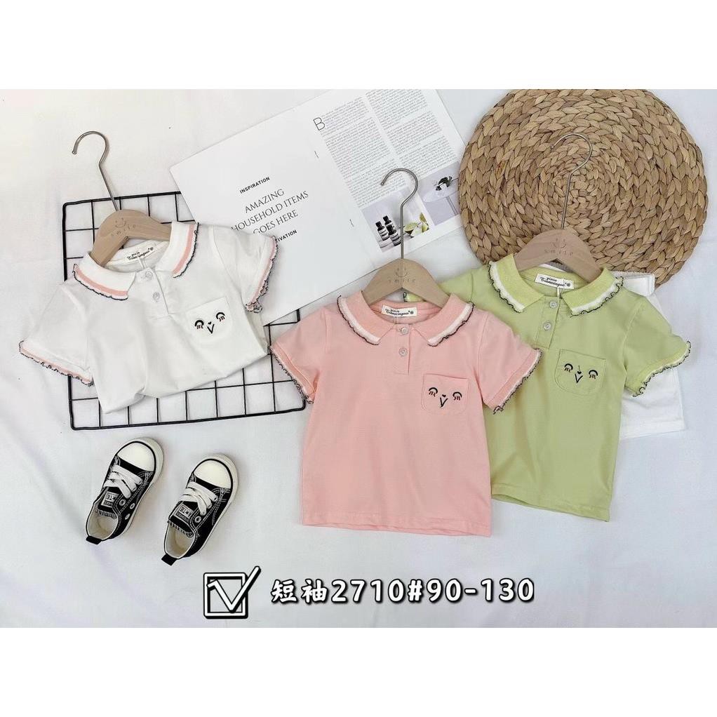 ÁO THUN CÓ CỔ BÉ GÁI 2,3,4,5,6 TUỔI HÀNG XUẤT ÂU MỸ 100% COTTON THOÁNG MÁT, MỂM MỊN