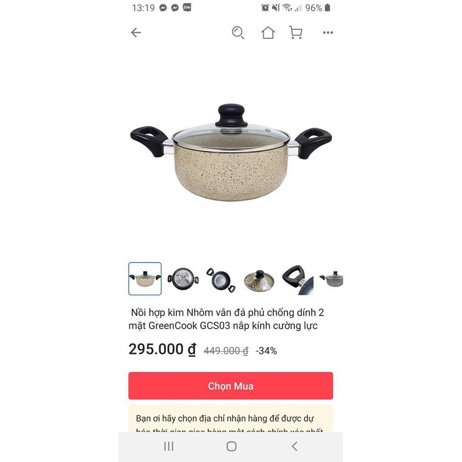 Nồi vân đá  size 20 Greencook Km Nutifood