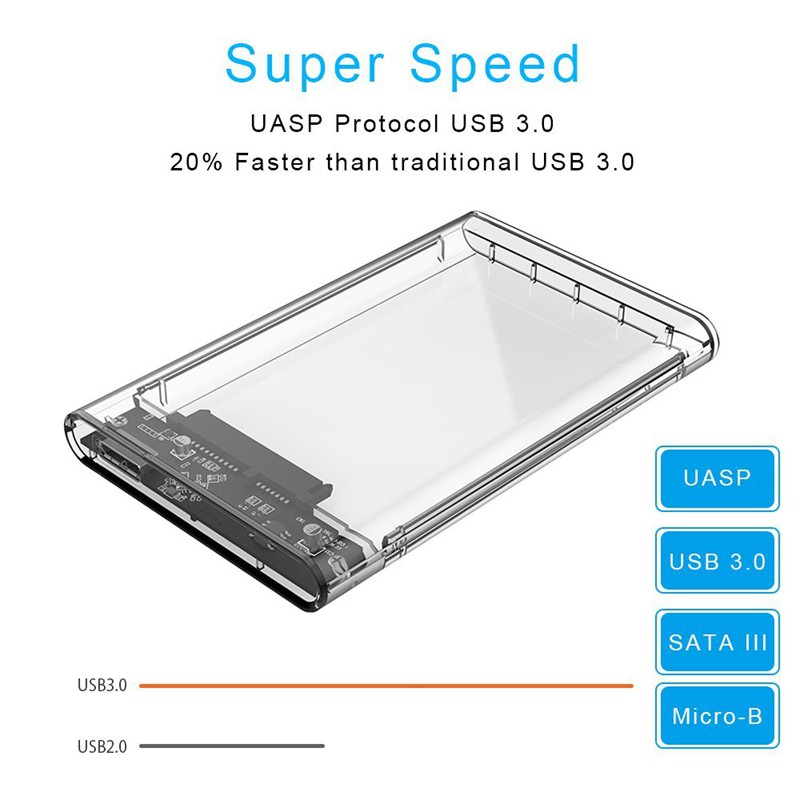 Hộp đựng ổ cứng 2.5 SSD / HDD Caddy USB 3.0 kèm phụ kiện chất lượng cao | BigBuy360 - bigbuy360.vn