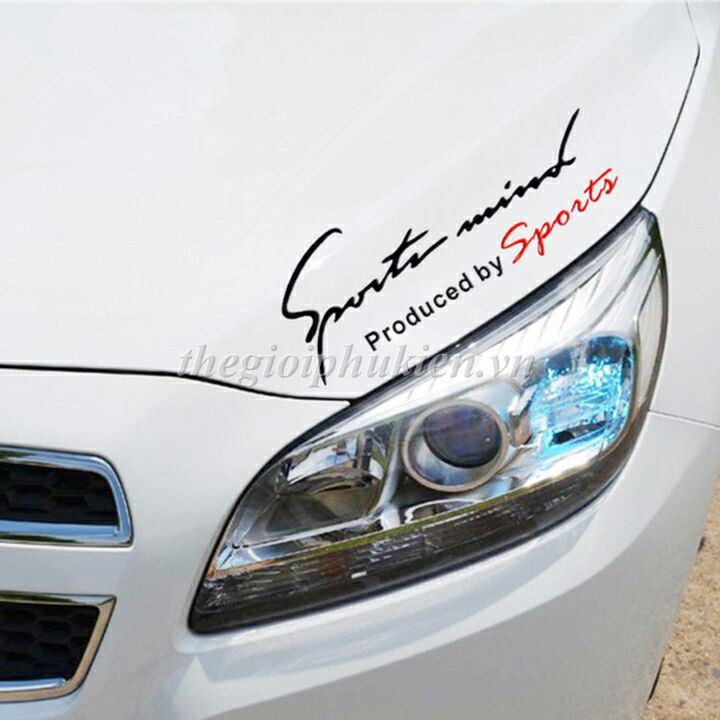 Tem decal Sport mind dán nắp capo trang trí Ô tô, Xe hơi