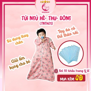 Túi Ngủ 💖𝑭𝑹𝑬𝑬𝑺𝑯𝑰𝑷 💖 Túi Ngủ NOONON Thu Đông Cao Cấp Ấm Áp Cho Bé TNTĐ01 Tặng KTYT