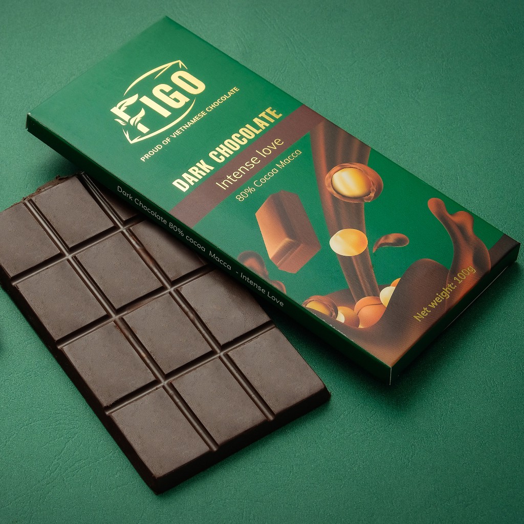 [ TRỢ GIÁ DÙNG THỬ ] Dark Chocolate 90% cocoa less sugar, diet, keto 50g Figo