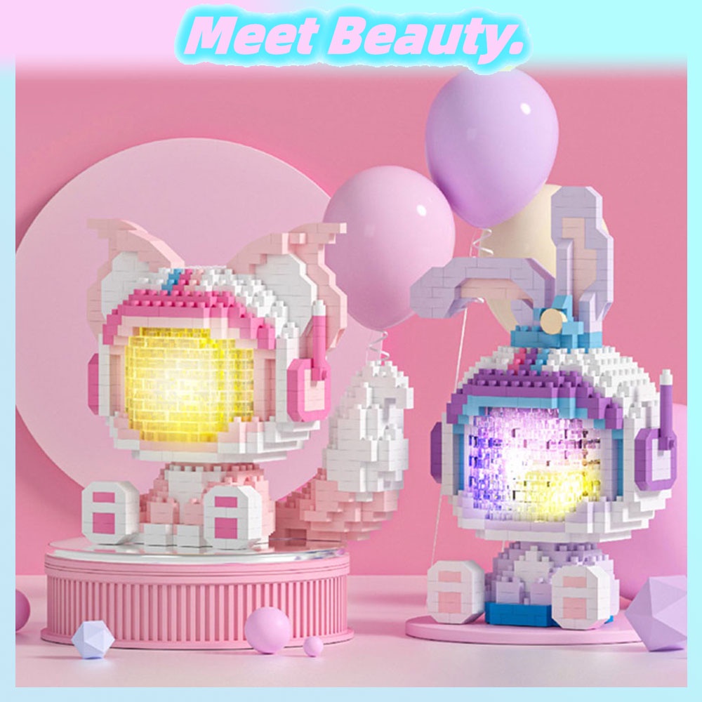 DISNEY Bộ Đồ Chơi Lắp Ráp Lego Hình Chú Thỏ/Mặt Trăng Dạ Quang Cho Bé DIY