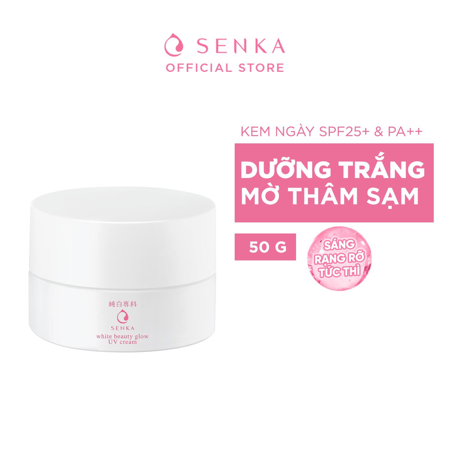 Kem dưỡng trắng da chống nắng ban ngày Senka White Beauty Glow UV Cream SPF 25 PA ++ 50g - 15539