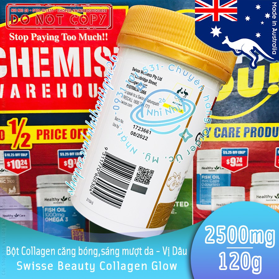 🎈CÓ BILL ÚC🎈 Swisse Beauty Collagen Glow - Collagen căng bóng da 60 viên / 120 viên / 120g 🎈 Chuẩn Chemist Warehouse 🎈 | BigBuy360 - bigbuy360.vn