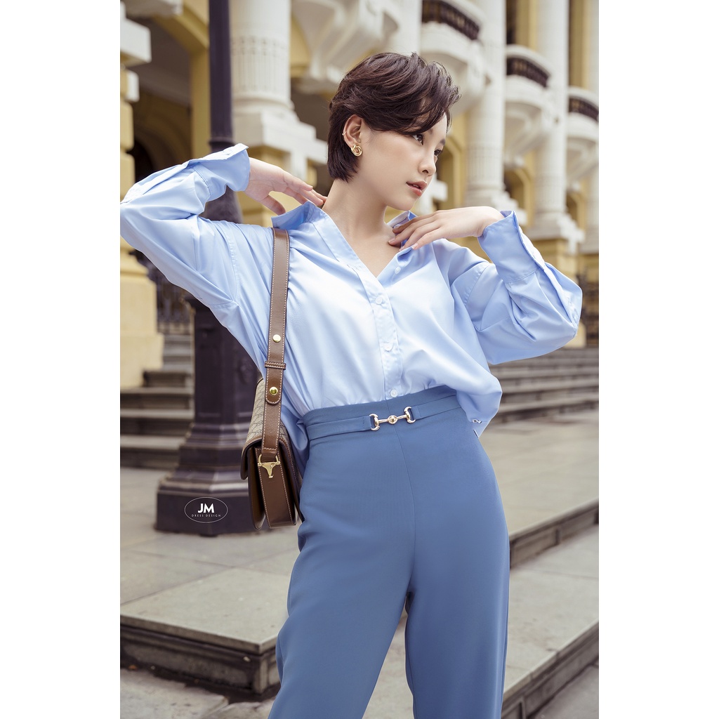 Quần JM Dress Desgin đai ống nhỏ xẻ chân cúc bọc 3P11.2203KT