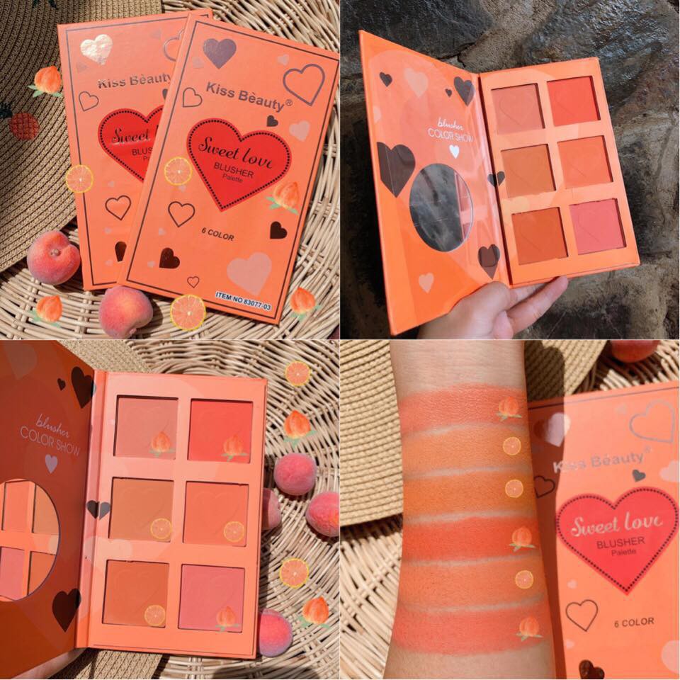 Bảng má hồng Tone Cam 6 ô KISS BEAUTY - Thái Lan