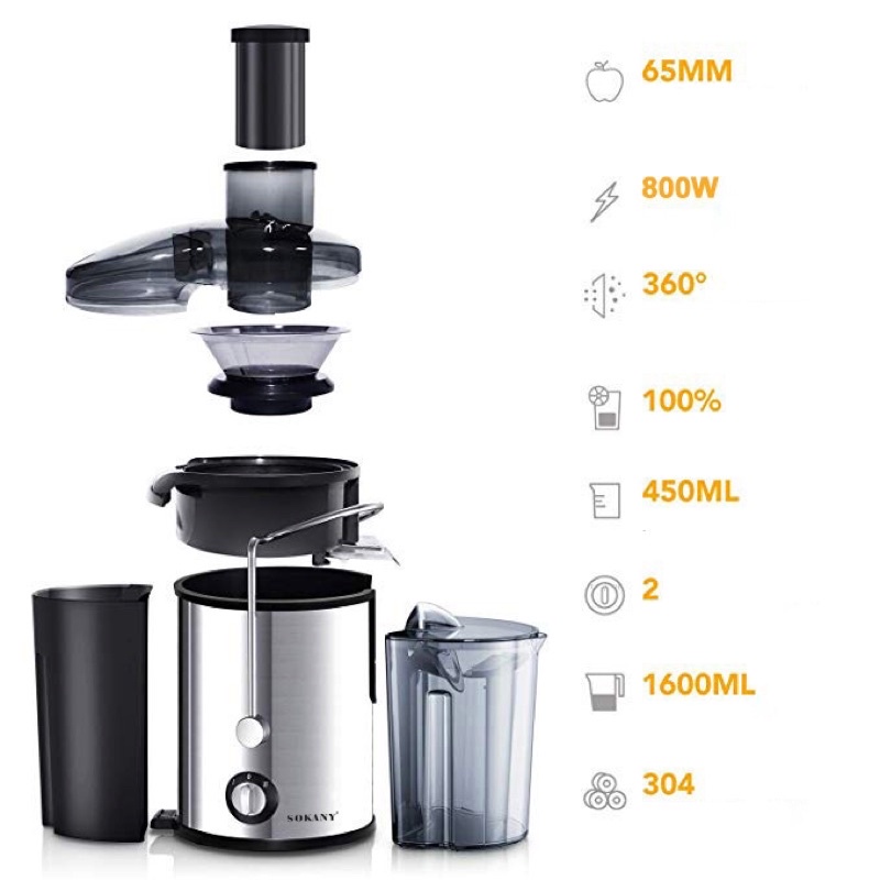 Máy ép trái cây rau củ Sokany bảo hành chính hãng