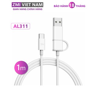 Dây cáp type c to type c / usb a zmi al311 dài 1m | bảo hành 18 tháng