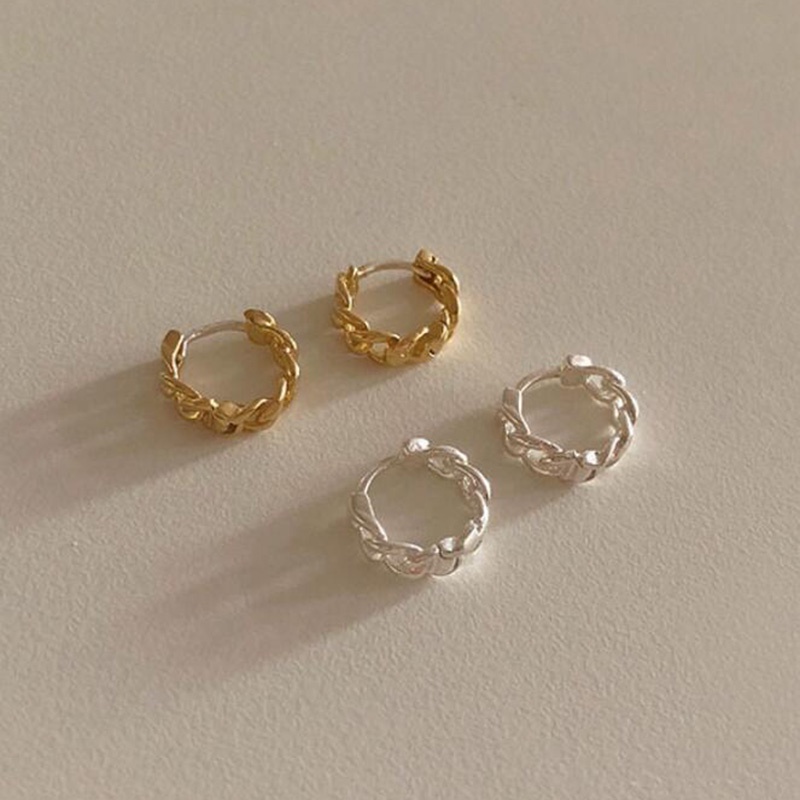 Khuyên tai bạc dạng xoắn thiết kế đơn giản thời trang cho nữ